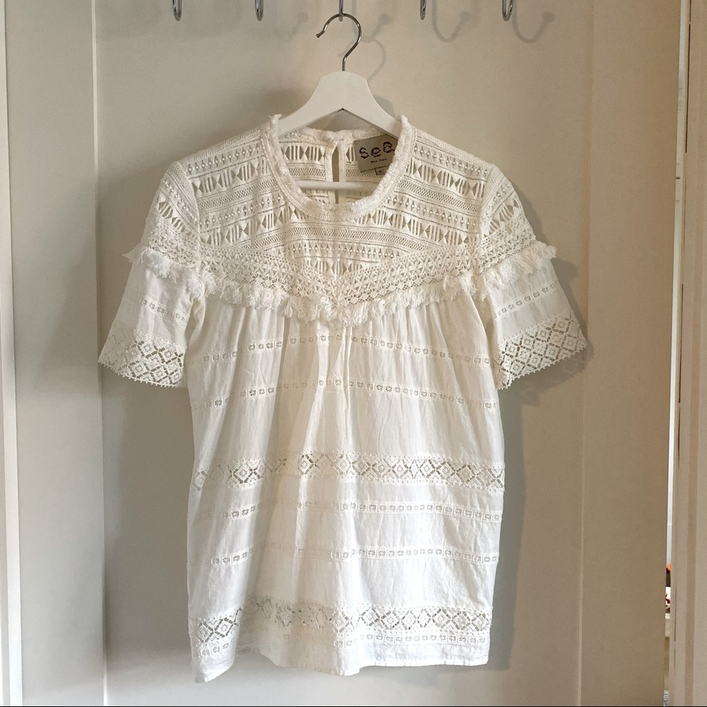 Sea New York white embroidery shirt
